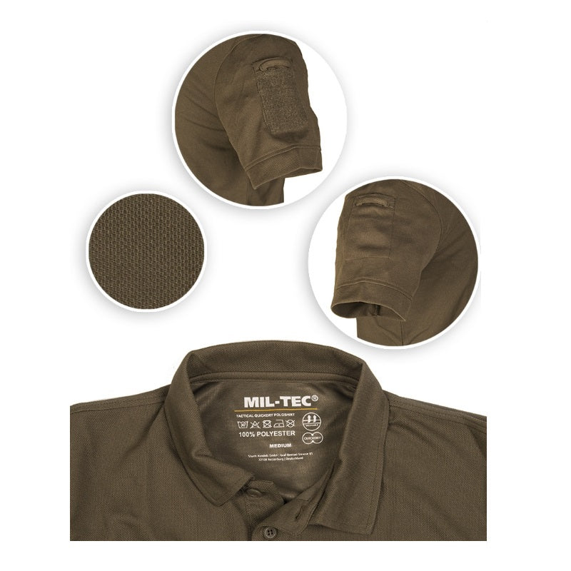 MIL-TEC OD TACTICAL SHORT SLEEVE POLO SHIRT QUICKDRY NSO Gear
