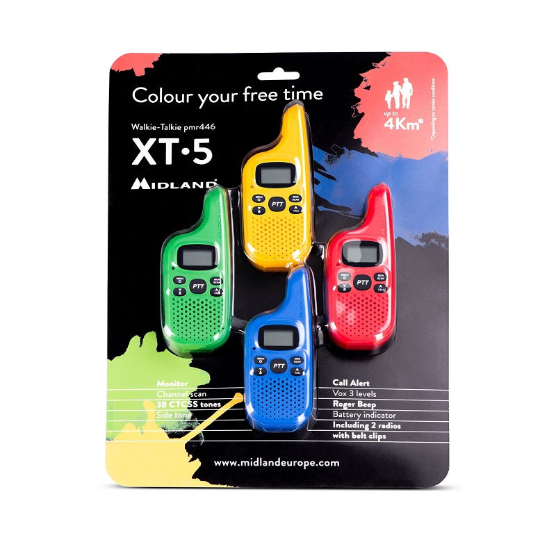 Midland XT5-4 Family Walkie Talkie Set of 4 NSO Gear Communication Radios