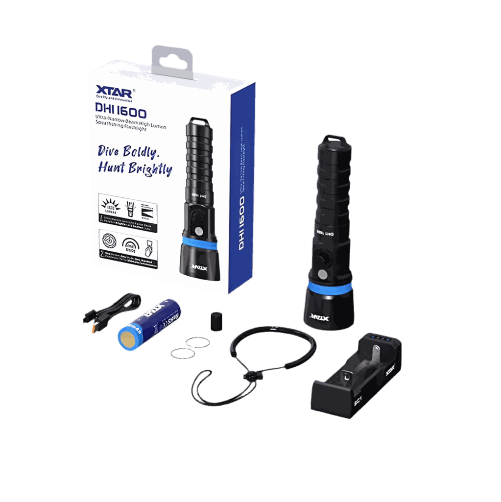 XTAR Hunter DH1 1600 Lumens Dive Light NSO Gear Diving Flashlight