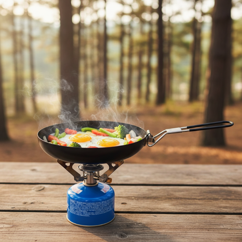 Μικρό Αντικολλητικό Τηγάνι Camping με Αναδιπλούμενη Λαβή (24cm)