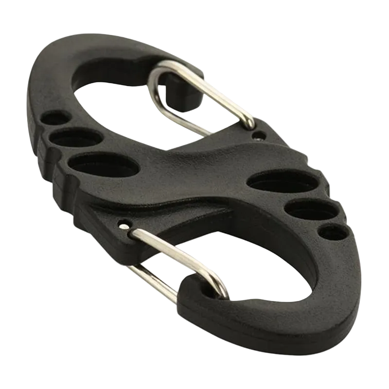 M‑Tac - Plastic S‑Hook Carabiner (Black) NSO Gear Carabiners