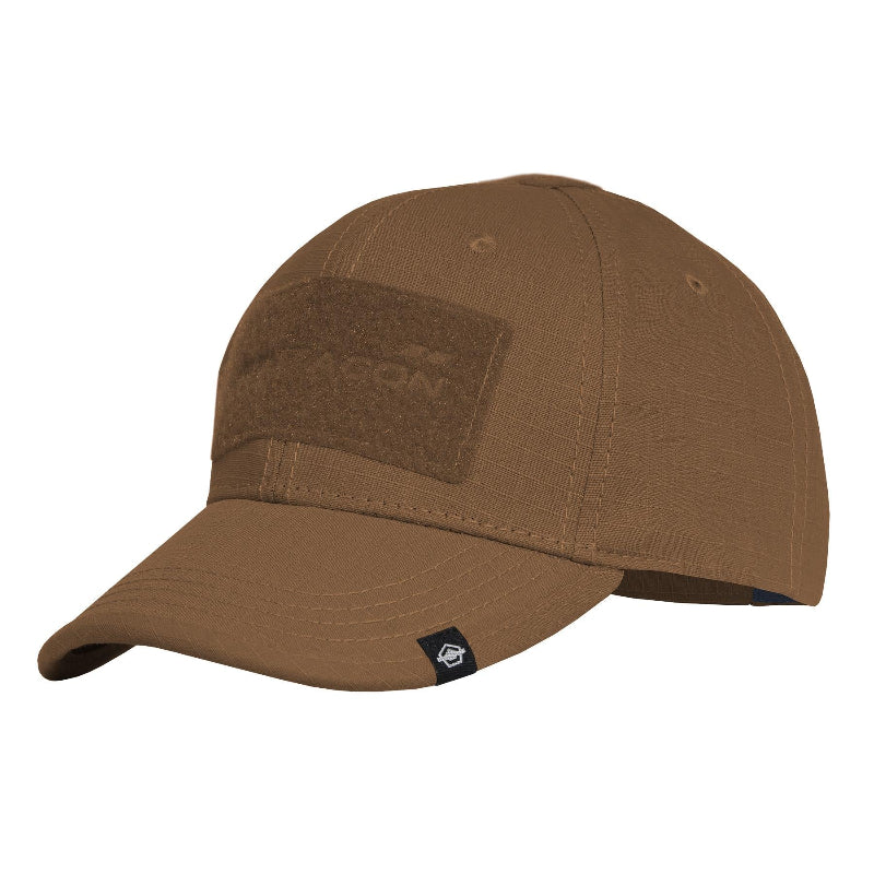 Brown cap with a patch on a white background