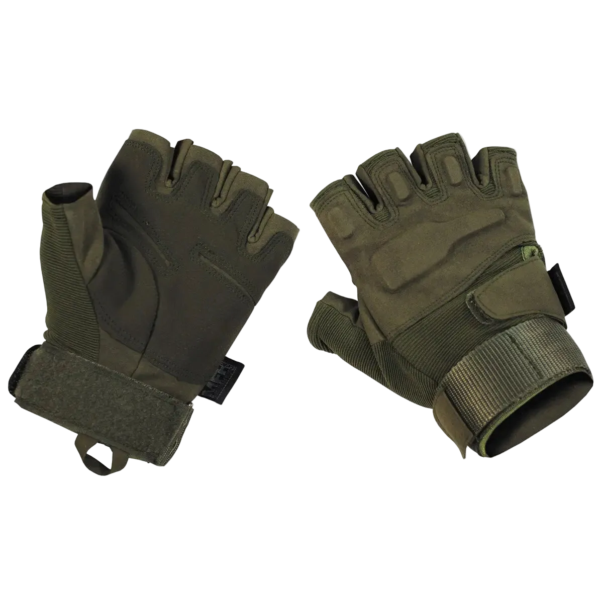 Tactical gloves, "Pro", half fingers, olive