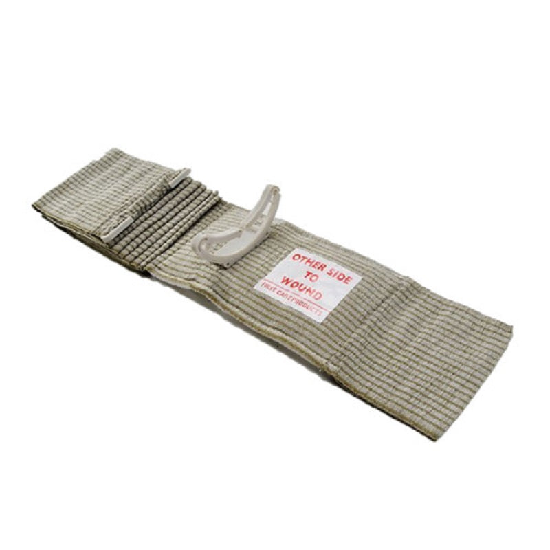 RHINO RESCUE - Israeli Bandage - 6"RHINO RESCUE - Israeli Bandage - 6"
Specifications
Product size: 15cm*3.6m (Cotton pad 15cm*16cm)
Weight: 85 g
Material: 70% Cotton + 10% Spandex + 20% Synthetic FiNSO Gear