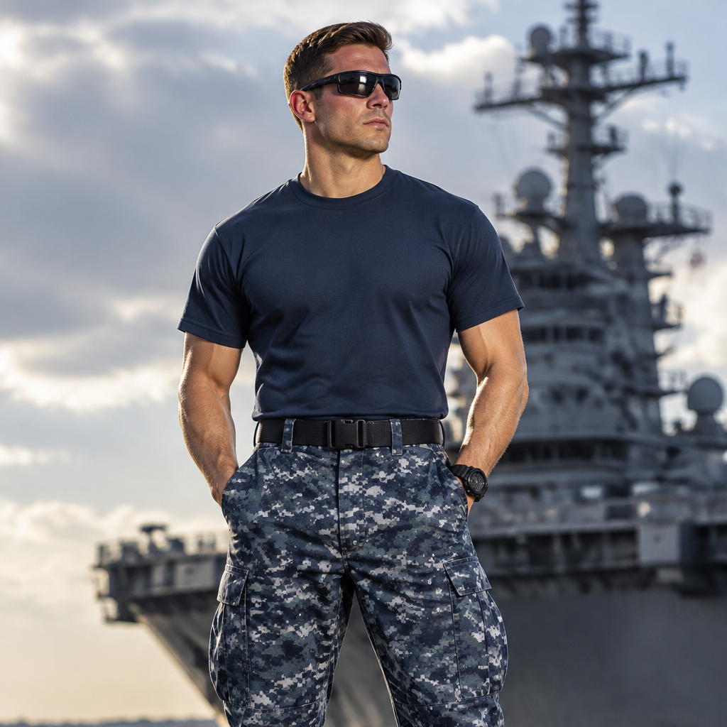 Survivors Blue Cotton Tactical T-Shirt - Επιχειρησιακό Μπλουζάκι Μπλε