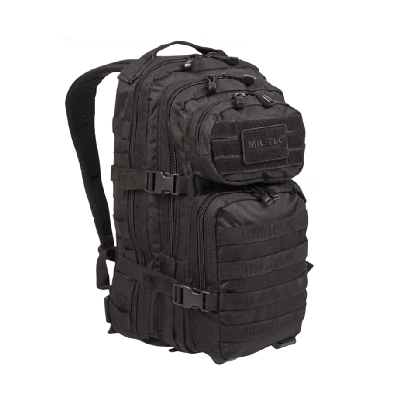 MIL-TEC BLACK BACKPACK US ASSAULT SMALL NSO Gear Backpacks
