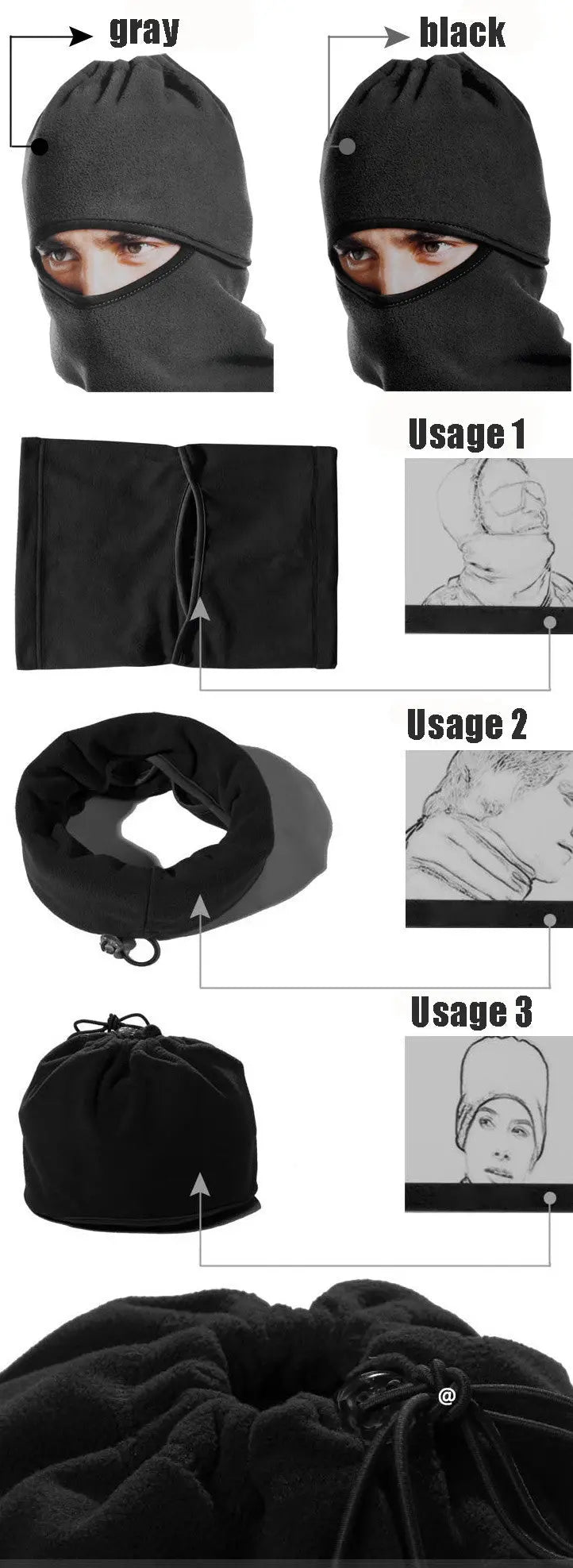 Fleece Mask/Scarf NSO Gear full face mask