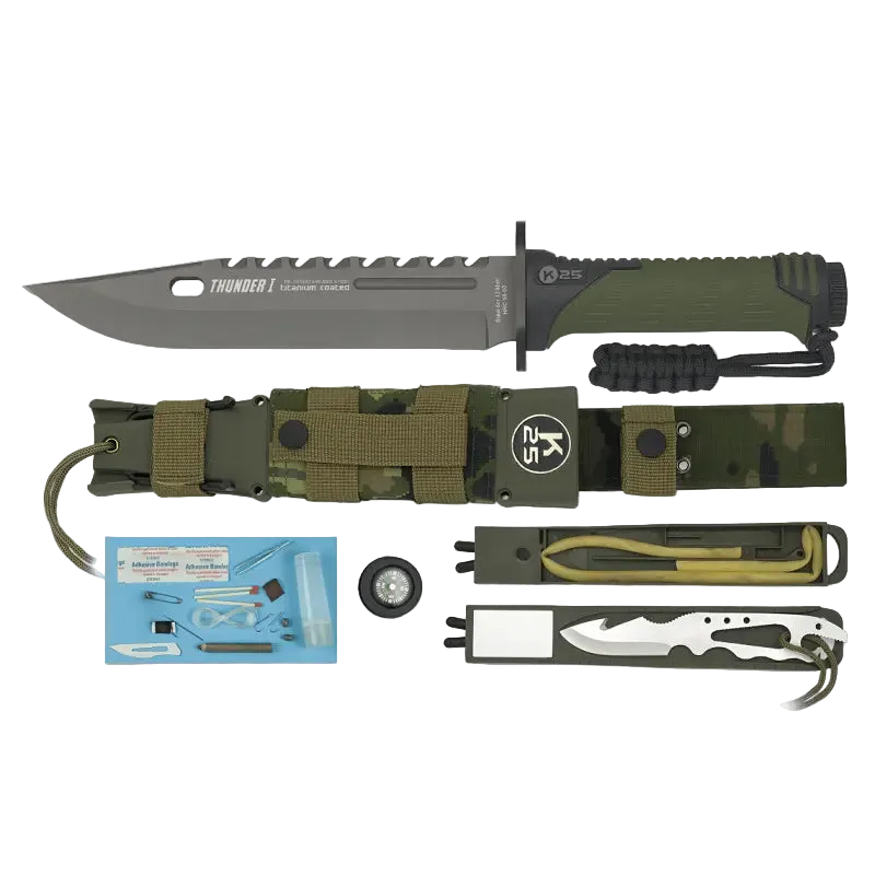 K25, Tactical Knife, THUNDER I – SERIE ENERGY, GREEN NSO Gear Combat Knives