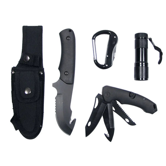 Knife Set, black, plastic handle, sheath NSO Gear