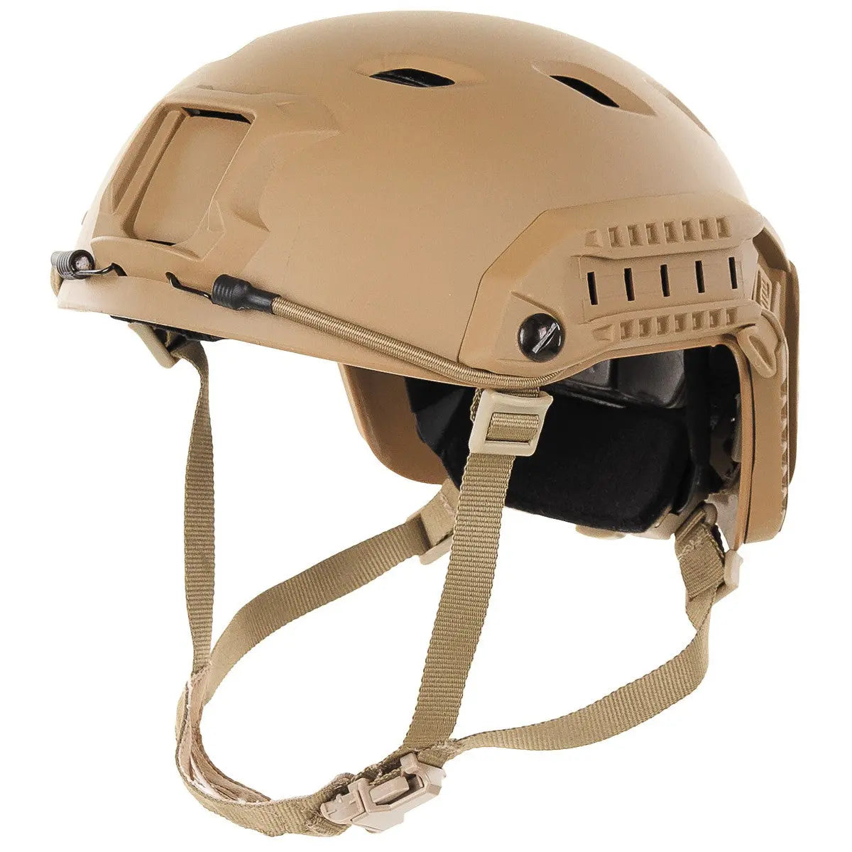 MFH - FAST paratrooper helmet kit COYOTEFAST paratrooper helmet kit COYOTE
Worked very well paratrooper helmet. Size adjustable pivot. Adjustable chin and neck strap. Velcro on interior padding for variabiNSO Gear