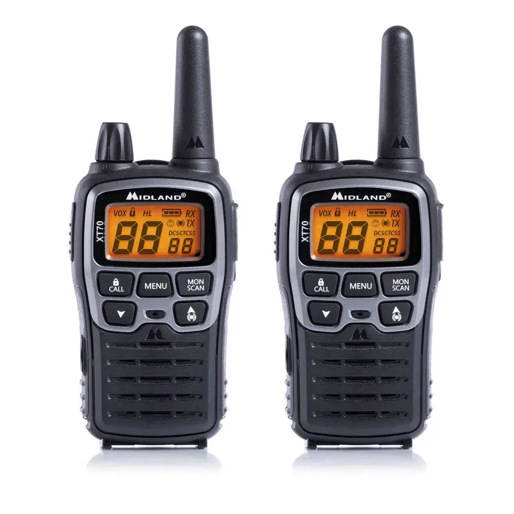 Midland XT70 Walkie Talkie with Earphone Mic, Charging Dock NSO Gear Communication Radios