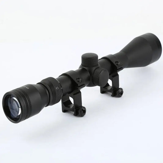 Rifle Scope 3-9x40Rifle Scope 3-9x40
Specifications
Magnification: 3 - 9 times
Objective Lens Dimension: 40mm
Product Color: Black
Length: 312 mm
Exit Pupil Diameter: 69.1 - 85.09 mmNSO Gear