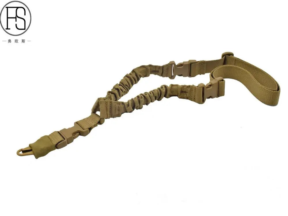 Single Point Fast Release SlingSingle Point Fast Release Sling
Features:Single-point elastic bungee tactical rifle slingKeeps your weapon in reach and provides perfect balanceCompatible with both NSO Gear