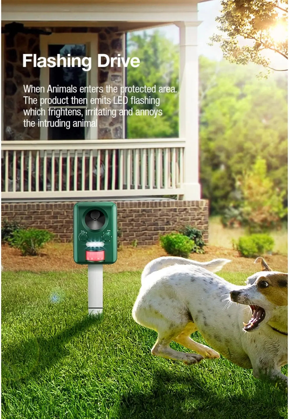 Solar ultrasonic bird-pet repeller NSO Gear pest repellent