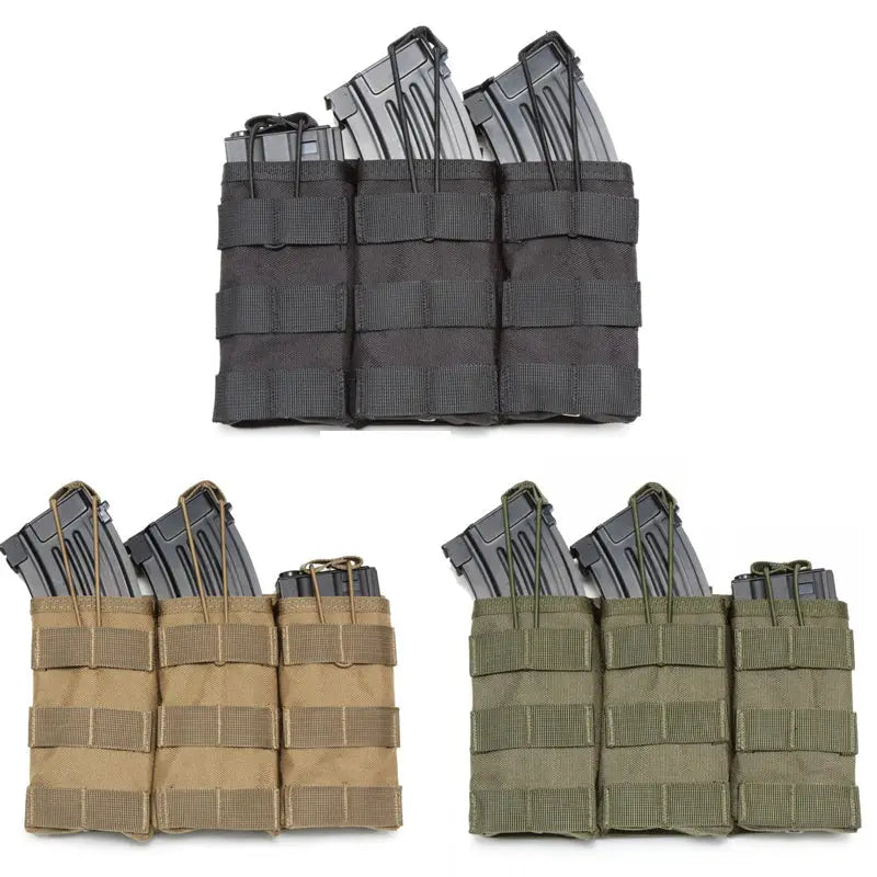Triple Nylon Magazine Pouch 5.56Triple Nylon Magazine Pouch 5.56
Item : Magazine Pouch 
Size : 25 x 15 x 3cm 
Color : Black / Green / Tan / CP 
Weight : 170gNSO Gear