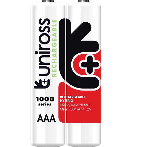 Uniross AAA 1000 Hybrio Rechargable Batteries 4Pcs NSO Gear Batteries