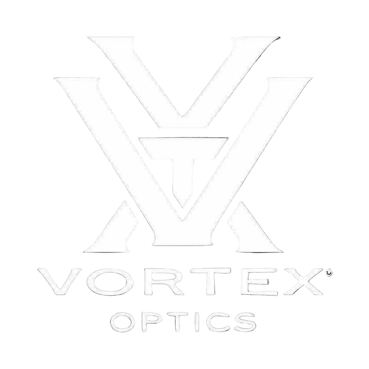 White VORTEX OPTICS logo on a solid black background.