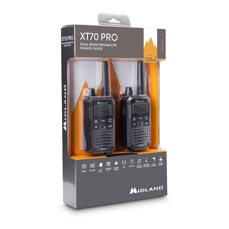 Midland XT70 Pro Two Way Radio - Professional Walkie Talkies (Pair)