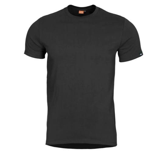 Black t-shirt on a white background
