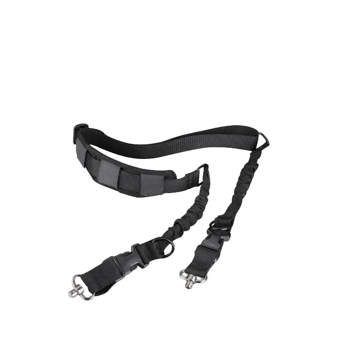 Black tactical sling on a white background