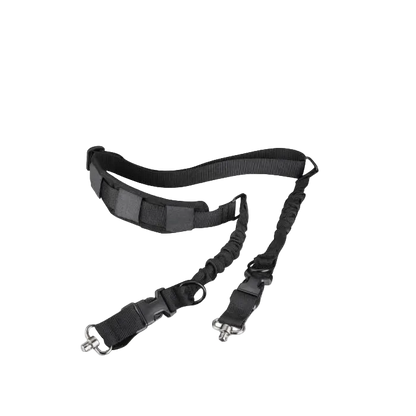 Black tactical sling on a white background