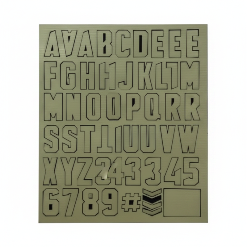 NSO Gear Alphabet Letters Patch Pack OD Green 10x12cm - Πακέτο Γραμμάτων Velcro