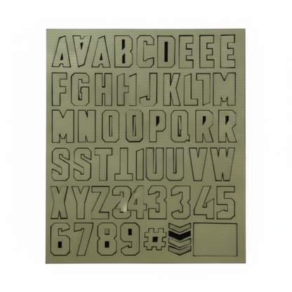 NSO Gear Alphabet Letters Patch Pack OD Green 10x12cm - Πακέτο Γραμμάτων Velcro