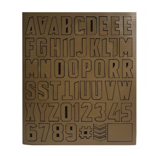 Alphabet Letters Patch Pack - Tan 10*12cm NSO Gear Velcro