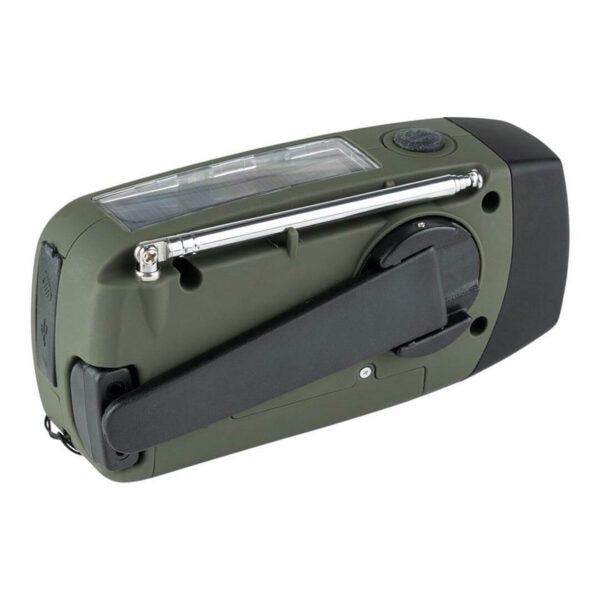 Emergency Survival Radio με Φακό, Δυναμό, Ηλιακό Πάνελ & Powerbank - Ραδιόφωνο Έκτακτης Ανάγκης Χακί