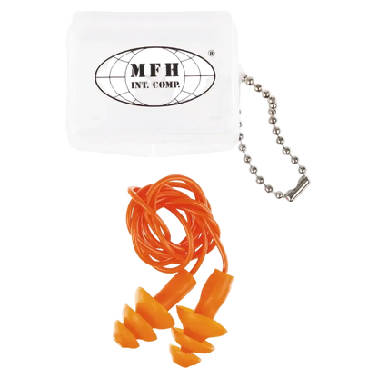 MFH Earplugs Orange with Case - Ωτοασπίδες Σιλικόνης SNR30 με Θήκη