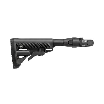 Black rifle stock on a white background