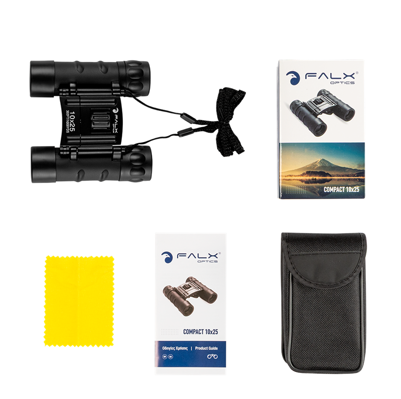 ΚΙΑΛΙΑ FALX Optics Compact 10x25mm , Black NSO Gear Binoculars