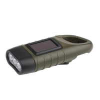 Survival Flashlight με Δυναμό & Ηλιακό Πάνελ - Αδιάβροχος με Clip