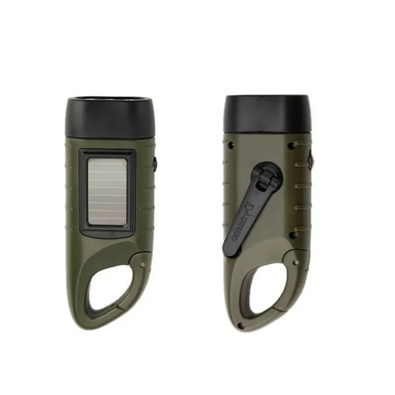 Φακός Επιβίωσης με Δυναμό & Ηλιακό Πάνελ | Αδιάβροχος με Clip NSO Gear 