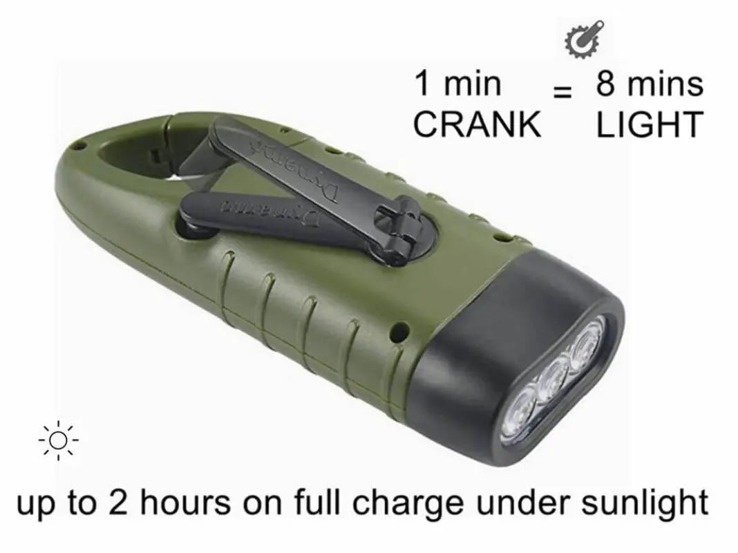 Φακός Επιβίωσης με Δυναμό & Ηλιακό Πάνελ | Αδιάβροχος με Clip NSO Gear 