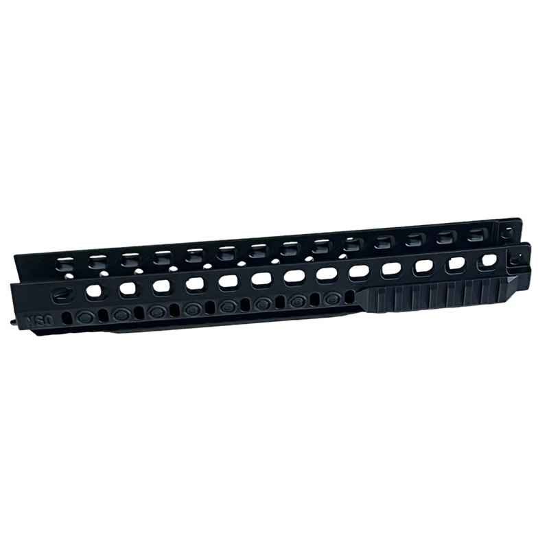 Black metal gun slide on a transparent background