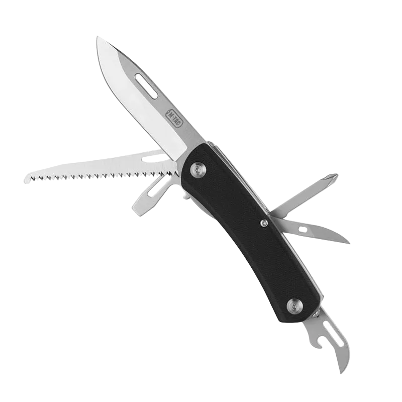 M-Tac Folding Knife Type 9 (6 Tools) Black/Steel - Πολυεργαλείο & Μαχαίρι