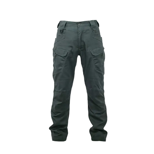 Dark gray tactical pants on a white background