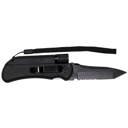 Jack Knife, one-handed, 4 in 1, black, plastic handle