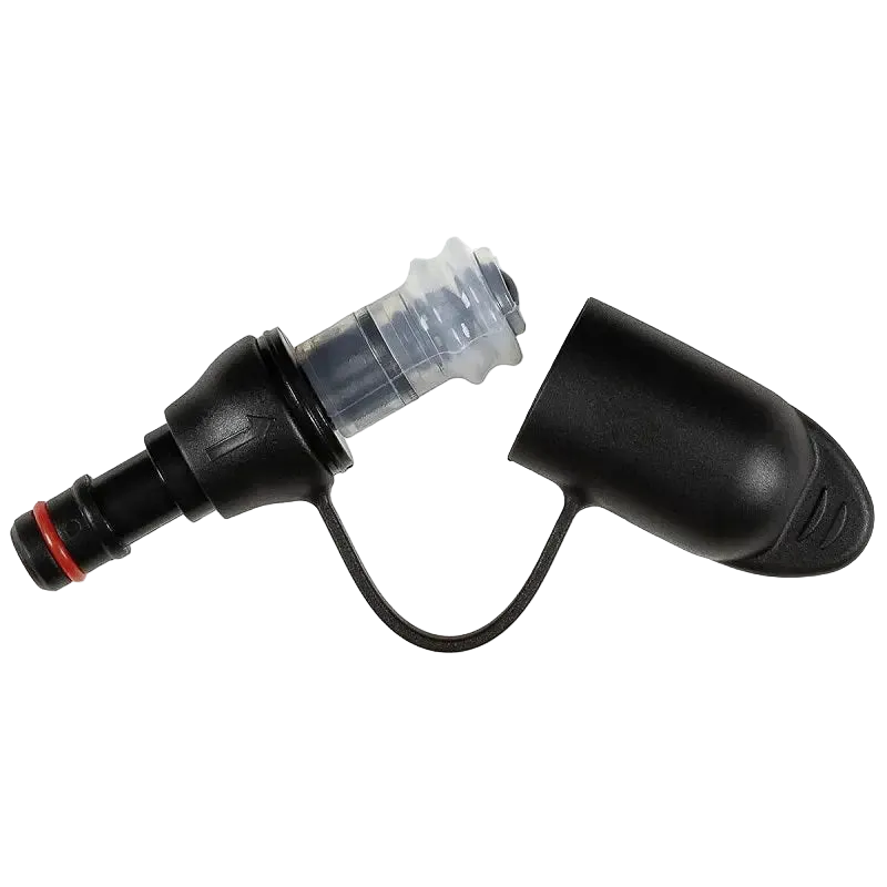 Black and clear plastic pump on a white background
