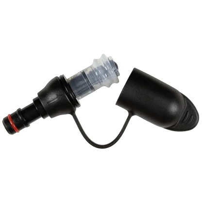 Black and clear plastic pump on a white background