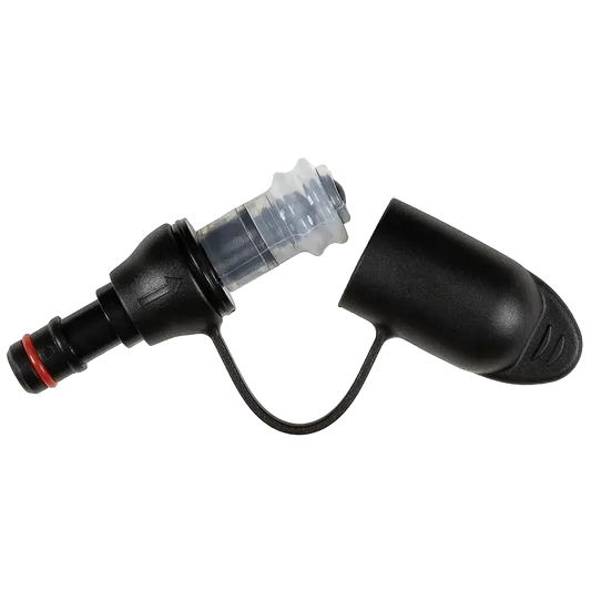Black and clear plastic pump on a white background
