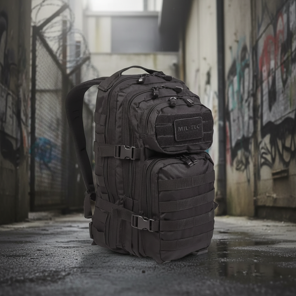 MIL-TEC BLACK BACKPACK US ASSAULT SMALL