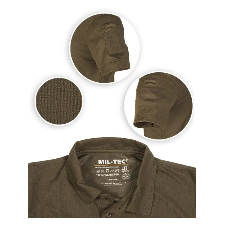 MIL-TEC OD TACTICAL SHORT SLEEVE POLO SHIRT QUICKDRY NSO Gear 