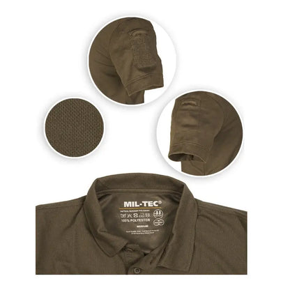 MIL-TEC OD TACTICAL SHORT SLEEVE POLO SHIRT QUICKDRY NSO Gear 