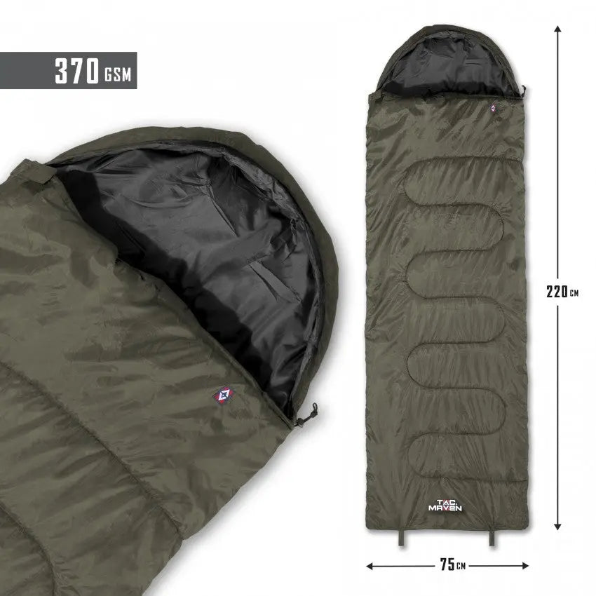 Major Sleeping Bag 370gr/M² - Olive Green NSO Gear Sleeping back