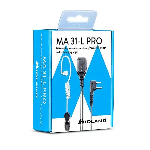 Midland MA31-L Pro Earphone Mic for XT/G Series NSO Gear 