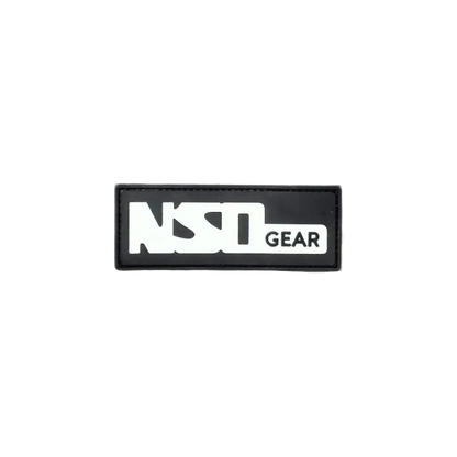 Rectangular black patch with 'NSN GEAR' text on a white background