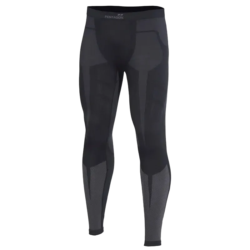 Black compression leggings with geometric design on a white background