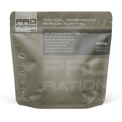Pro Ration tactical emergency rescue survival food package on a white background
